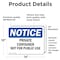Signmission Private Container Not For Public Use, 14 in W x Rectangle, Vinyl Decal OS-2PACK-NS-D-1014-L-16414 - alternate 3